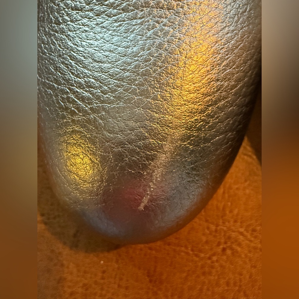 Dune London Bracket Gold Leather Block Heel Pumps 39 US 8.5 Wide - Picture 12 of 12